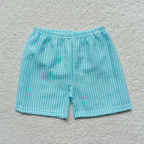Sky Blue Plaid Boys Shorts