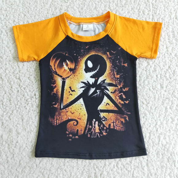 Cartoon Orange Kids Halloween Top