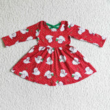 Promotional Santa Criss-Cross Polka Dots Red Girls Christmas Dress