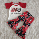 Team Red Girls Short Sleeve+Trousers Sets