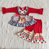 Santa Pockets Red Girls Christmas Outfits