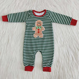 Baby Boys Gingerbread Embroidery Christmas Romper