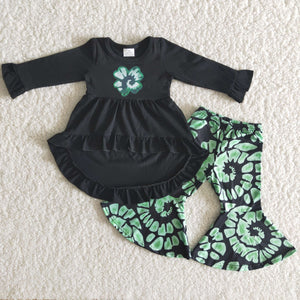 Clover Black Asymmetric Girls St. Patrick's Day Outfits