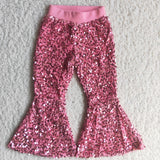 Hot Pink Sequin Girls Pants