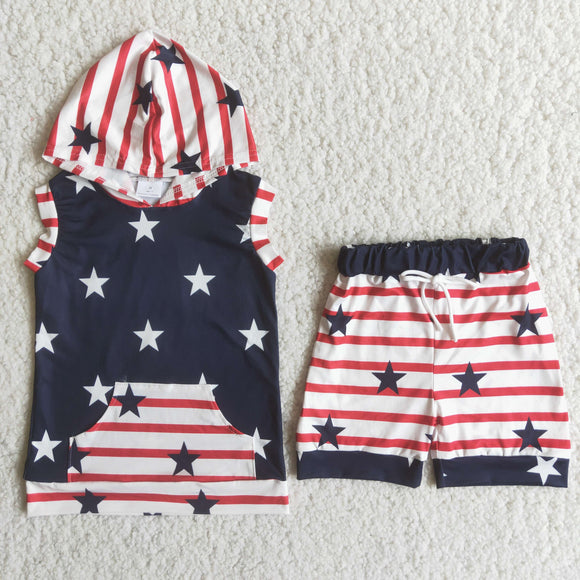 Promotional Red Stripes Stars Boys 4th of July Outfits