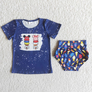 Navy Cartoon Bummies Sets