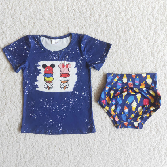 Navy Cartoon Bummies Sets