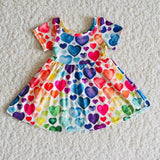 Colorful Heart Girls Valentines Dress