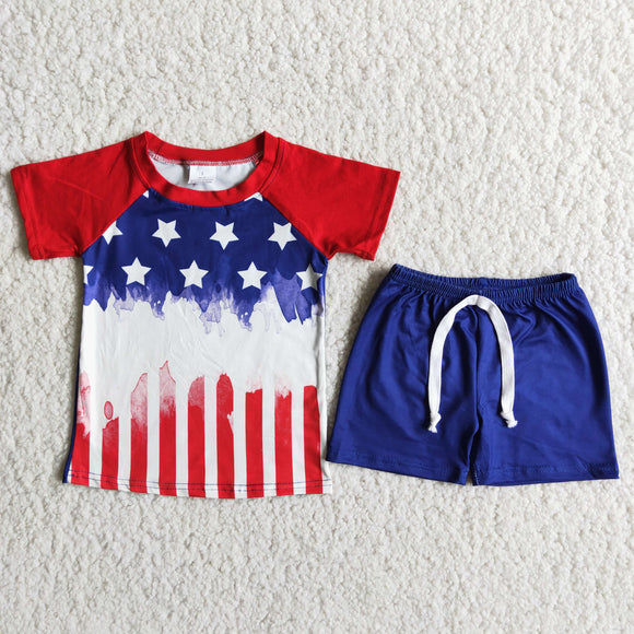 Promotional Stars Blue Red Boys 4th of July Outfits