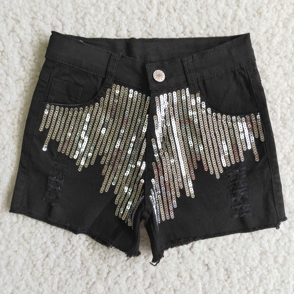 Summer Girls Sequin Jean Shorts