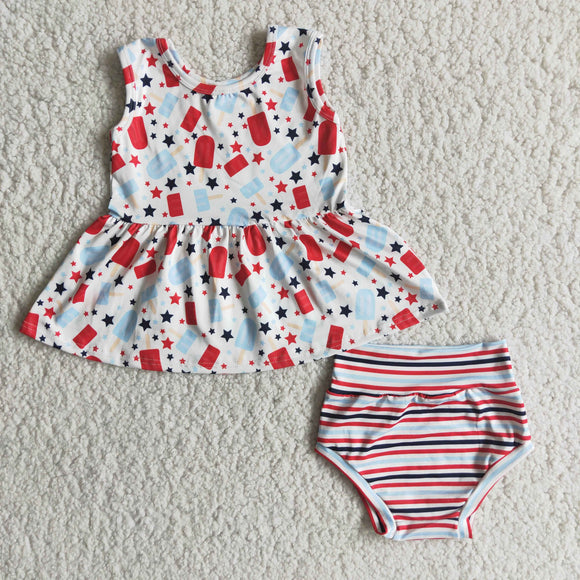 Promotional Popsicle Girls 4th of July Bummies Sets