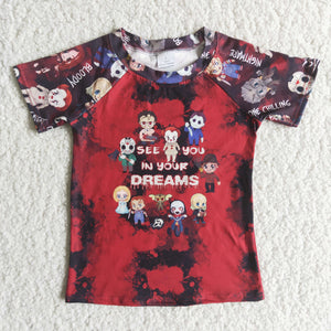 Cartoon Dreams Red Boys Halloween Top