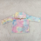 Tie Dye Kids Pullover Plush Coat