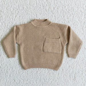 Promotional Khaki Pocket Kids Sweaters