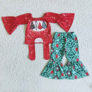 Promotional Trees Criss-Cross Red Girls Christmas Outfits