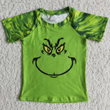 Promotional Cartoon Smile Green Boys Christmas Top