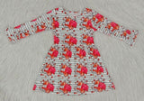 Promotional Pumpkin Stripes Girls long Sleeve Dress