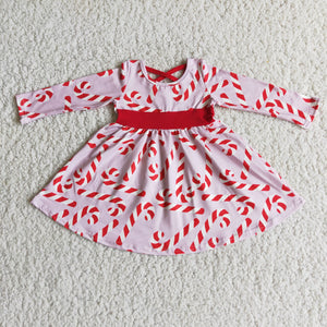 Promotional Pink Criss-Cross Girls Christmas Dress