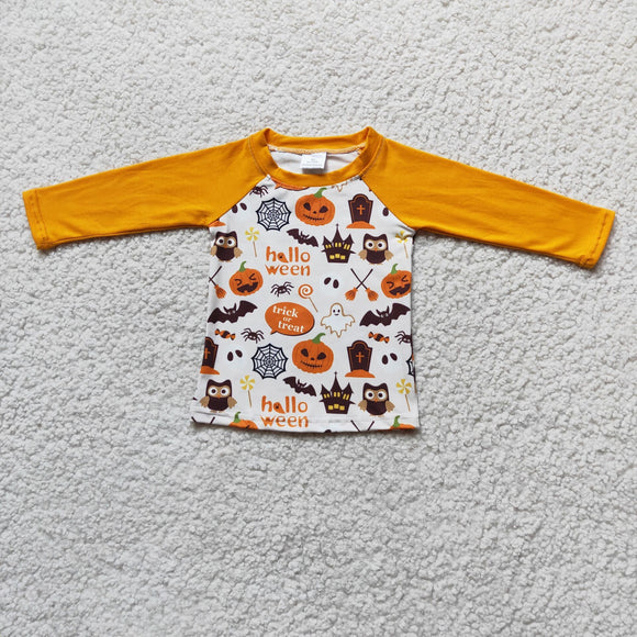 Orange White Boys Halloween Top