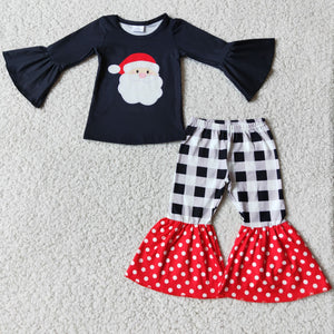 Promotional Santa Plaid Black Girls Christmas Outfits