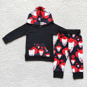 Red Black Boys Hoodie Sets Halloween Outfits