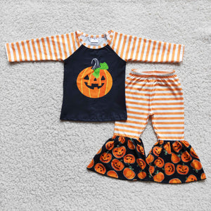 Orange Stripes Black Girls Halloween Outfits