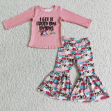 Promotional I get it from my mama Floral Pink Girls Long Sleeve+Trousers Sets