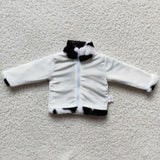 Cow Print Kids Plush Coat