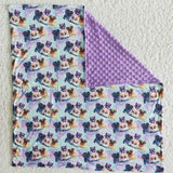 Cartoon Dogs Purple Baby Blankets