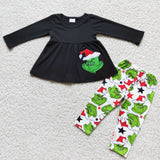 Cartoon Black White Legging Girls Christmas Outfits