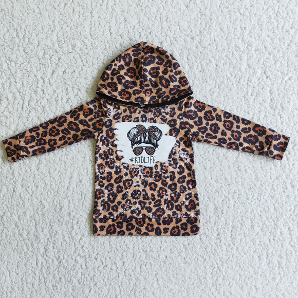 Promotional Kidlife Leopard Print Kids Hoodie Top