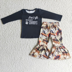 Promotional Cowboys Girls Long Sleeve+Trousers Sets