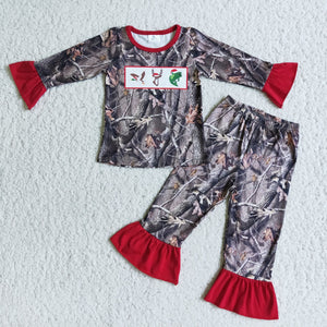 Promotional Jungle Leaves Girls Christmas Pajamas