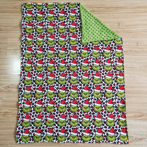 Cartoon Green Christmas Blankets