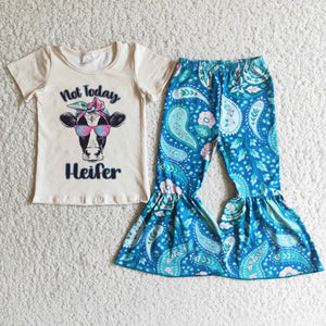 Promotional Not Today Heifer Girls Short Sleeve+Trousers Sets