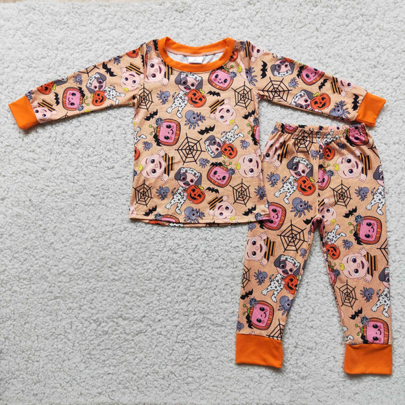 Promotional Cartoon Bats Pumpkin Orange Boys Halloween Pajamas