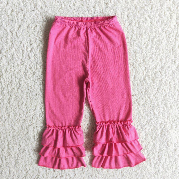 Hot Pink Ruffles Girls Loose Pants