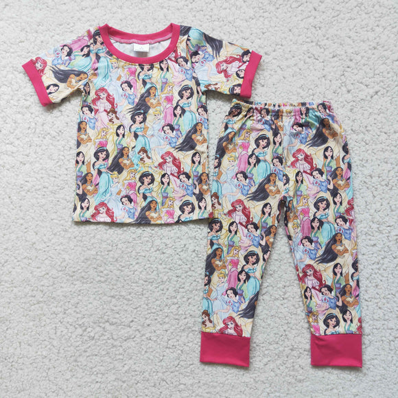 Promotional Cartoon Princess Girls Short Sleeve Pajamas