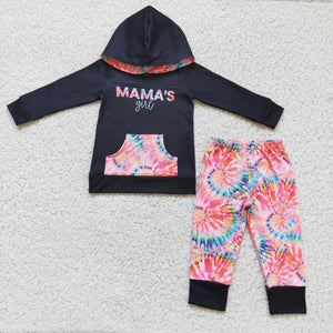 Promotional Tie Dye Mama's Girl Fall Hoodie Sets