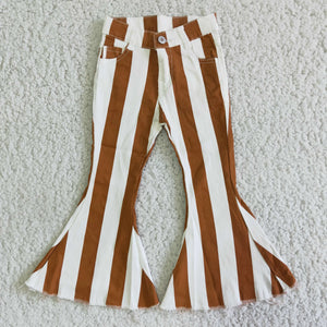 Kids Mommy & Me Chocolate Stripe Flared Girls Jeans Pants