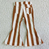 Kids Mommy & Me Chocolate Stripe Flared Girls Jeans Pants