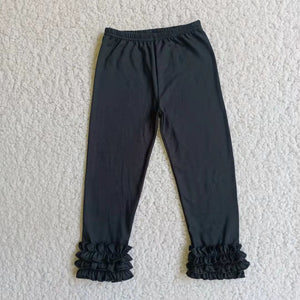 Black Ruffles Girls Legging Pants