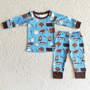 Promotional Fire Food Boys Long Sleeve Pajamas