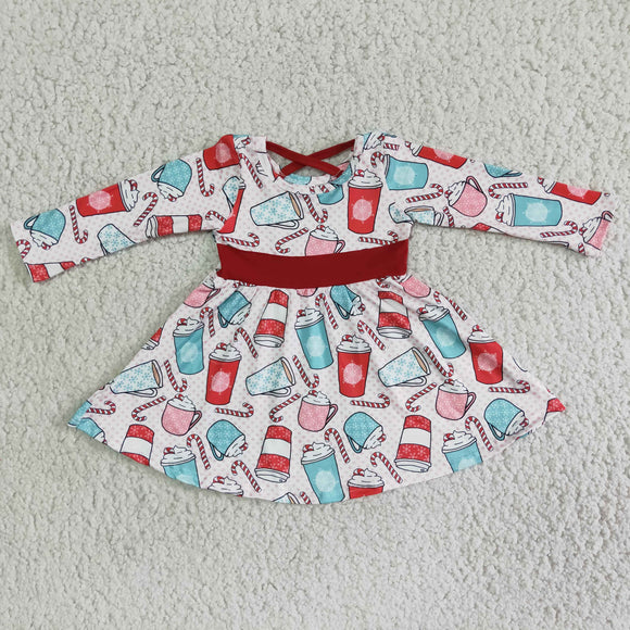 Promotional Criss-Cross Cups Girls Christmas Dress