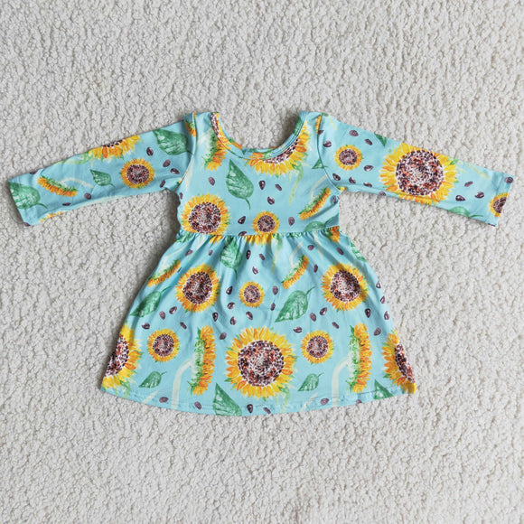 Promotional Sunflower Girls Long Sleeve Dress