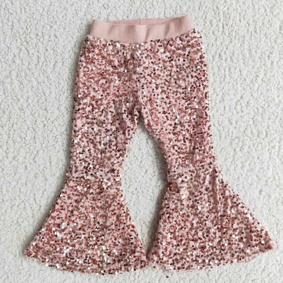 Light Pink Sequin Girls Pants