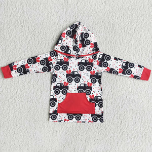 Promotional Love Heart Truck Hoodie Boys Valentine Top