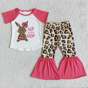 Promotional Hip to the Hop Bunny Hot Pink Girls Easter Outfits