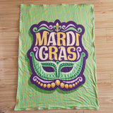 Green Purple Mardi Gras Blankets