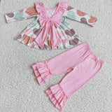 Love Pink Big Bow Girls Valentines Outfits